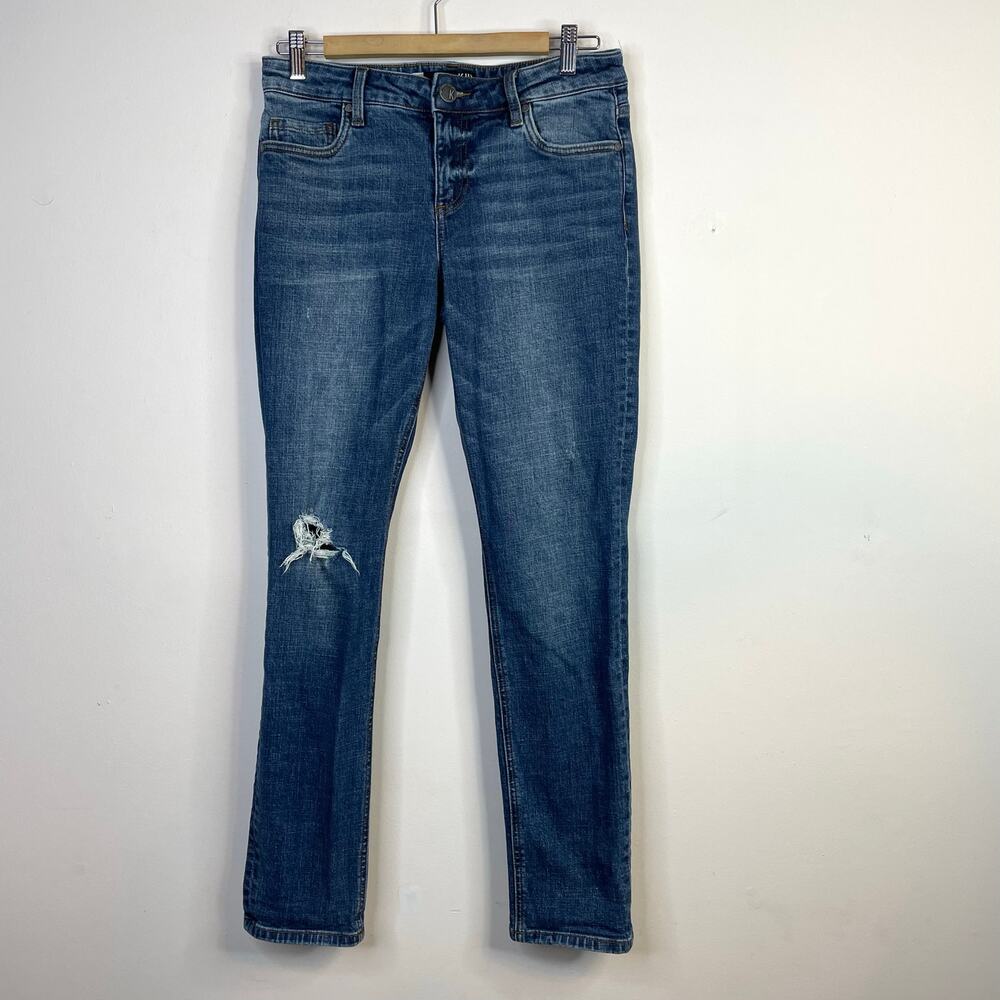 Kut from the Kloth Catherine Boyfriend Mis Rise Distressed Stretch Jeans women 6